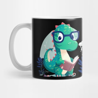 Cute Dinosaur Book Reading Mug